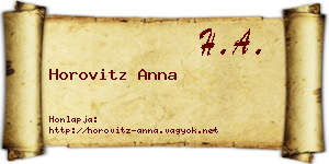 Horovitz Anna névjegykártya