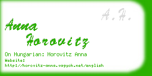 anna horovitz business card